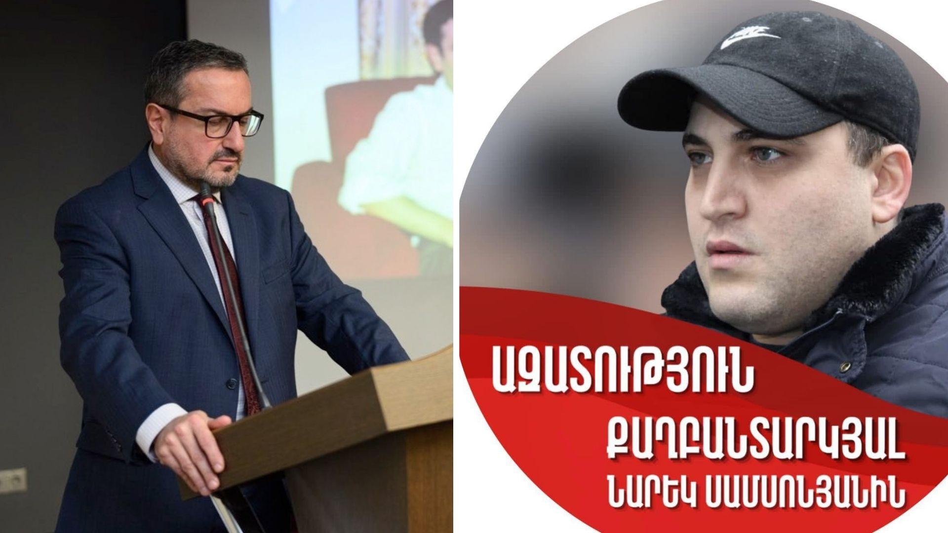 Արդեն 10 օրից ավել հացադուլի մեջ է Նարեկը ու ակնհայտորեն շատ լուրջ է տրամադրված․ Արման Գրիգորյանը Սամսոնյանին աջակցելու կոչով է դիմում ՀԱԿ-ին և մյուս քաղաքական ուժերին